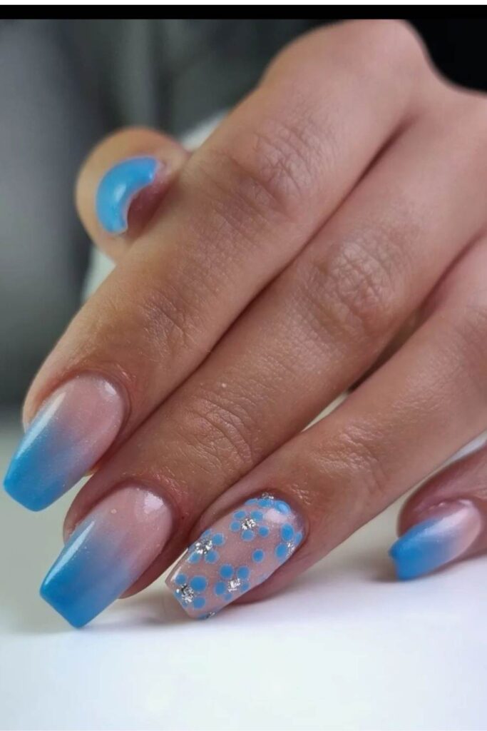 ombre blue nails